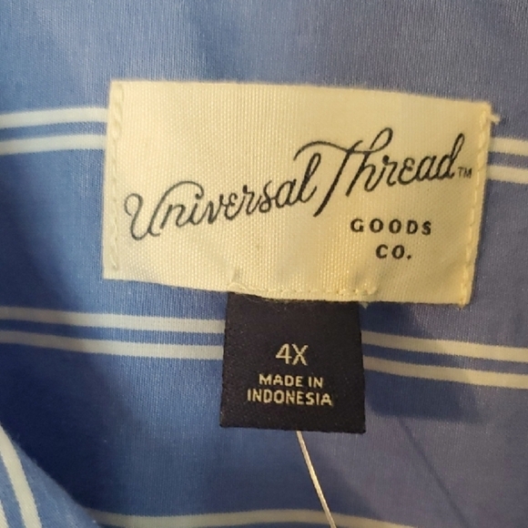 Universal Thread Blue Pin Striped Long Sleeve Dress 4x - Picture 4 of 10